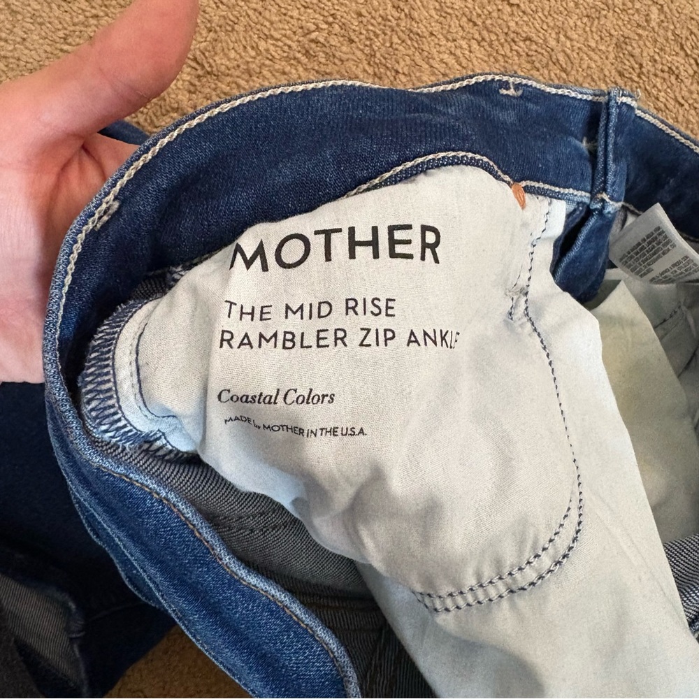 Mother Women’s Size 28 The Mid Rise Rambler Zip Ankle Coastal Colors Denim Jeans - Picture 9 of 15
